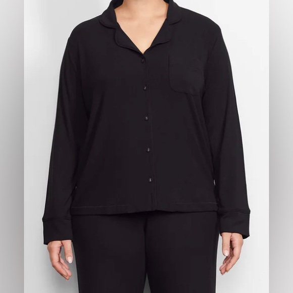 Skims SOFT LOUNGE LONG SLEEVE BLACK SLEEP TOP Size 4X (26-28)NWT - Picture 1 of 17
